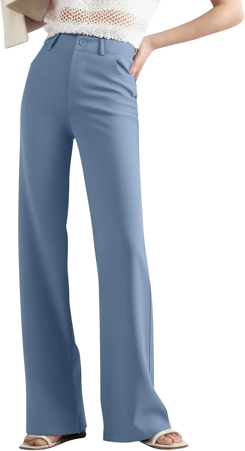 2025 Summer Women Work Business Pants High Waisted Flare Modern Comfortable Office Overalls Ladies Slacks