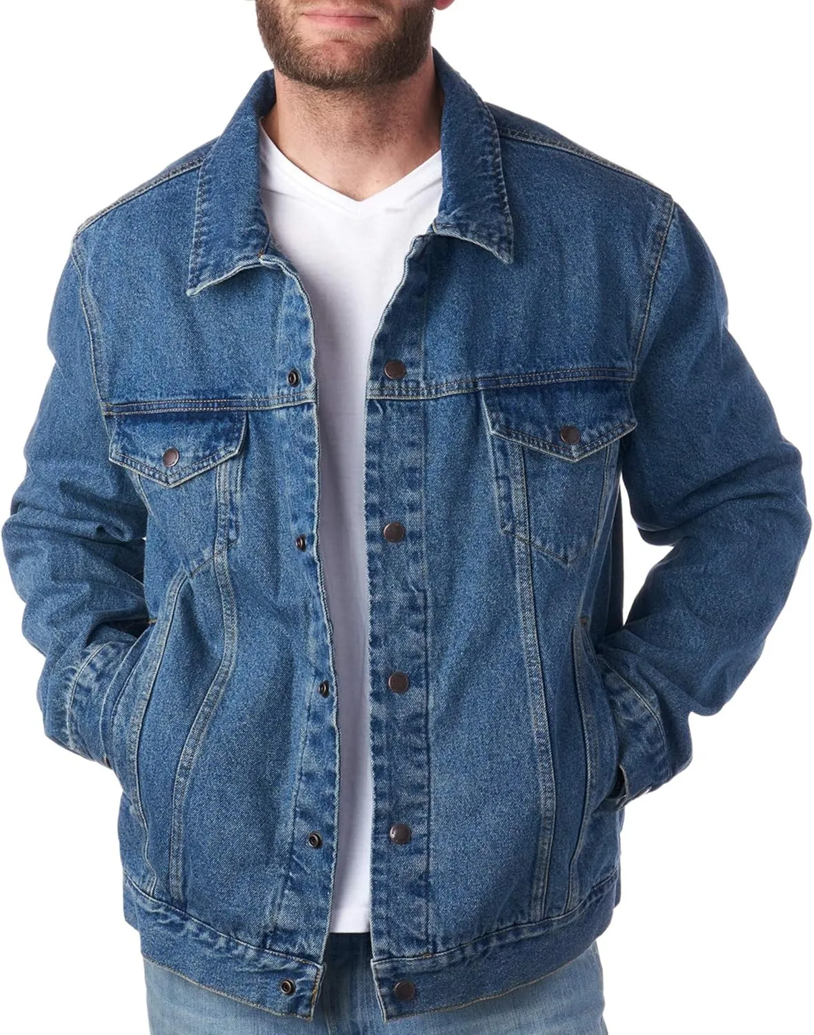 Alpine Swiss Derek Mens Classic Denim Trucker Jacket