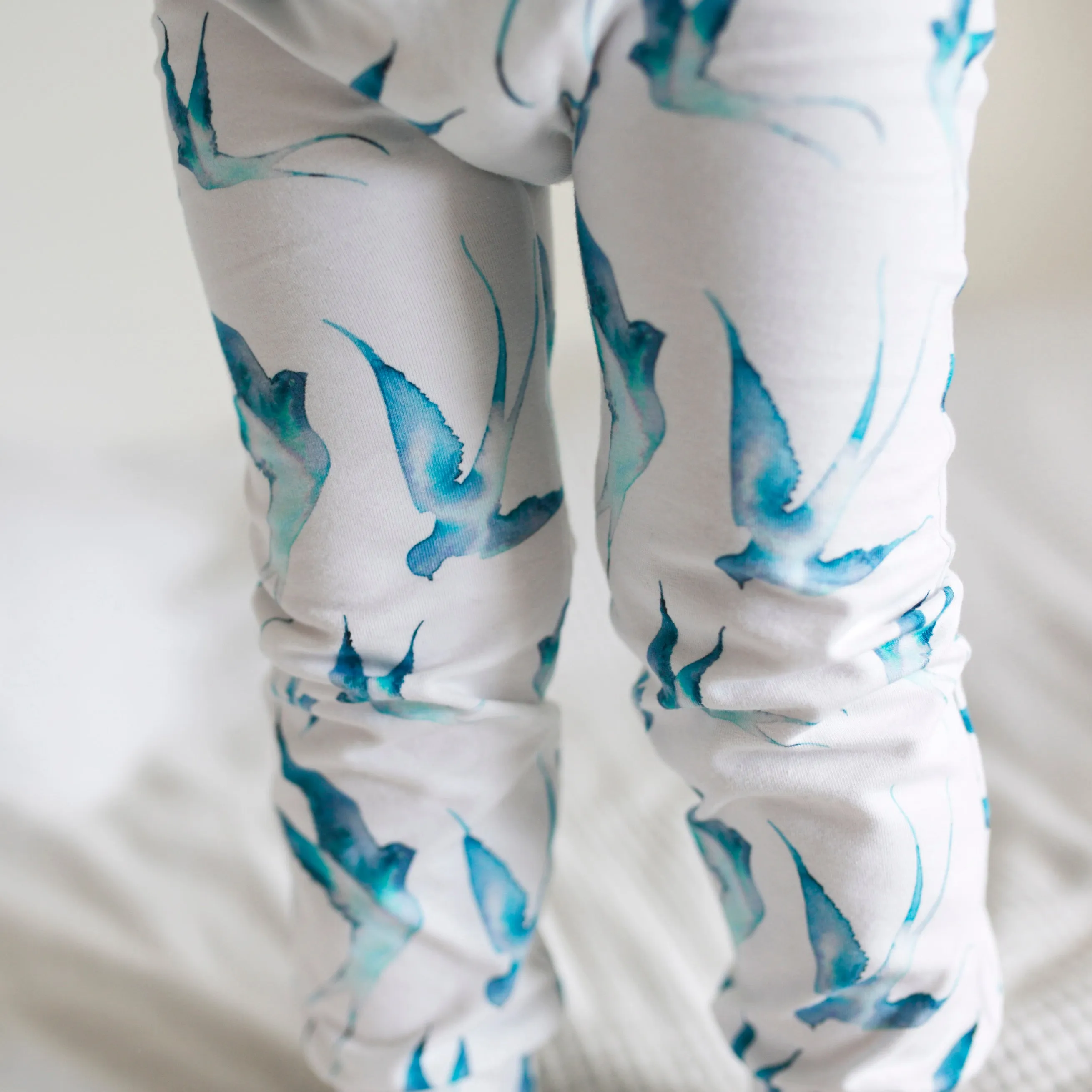 Blue Swallow Leggings