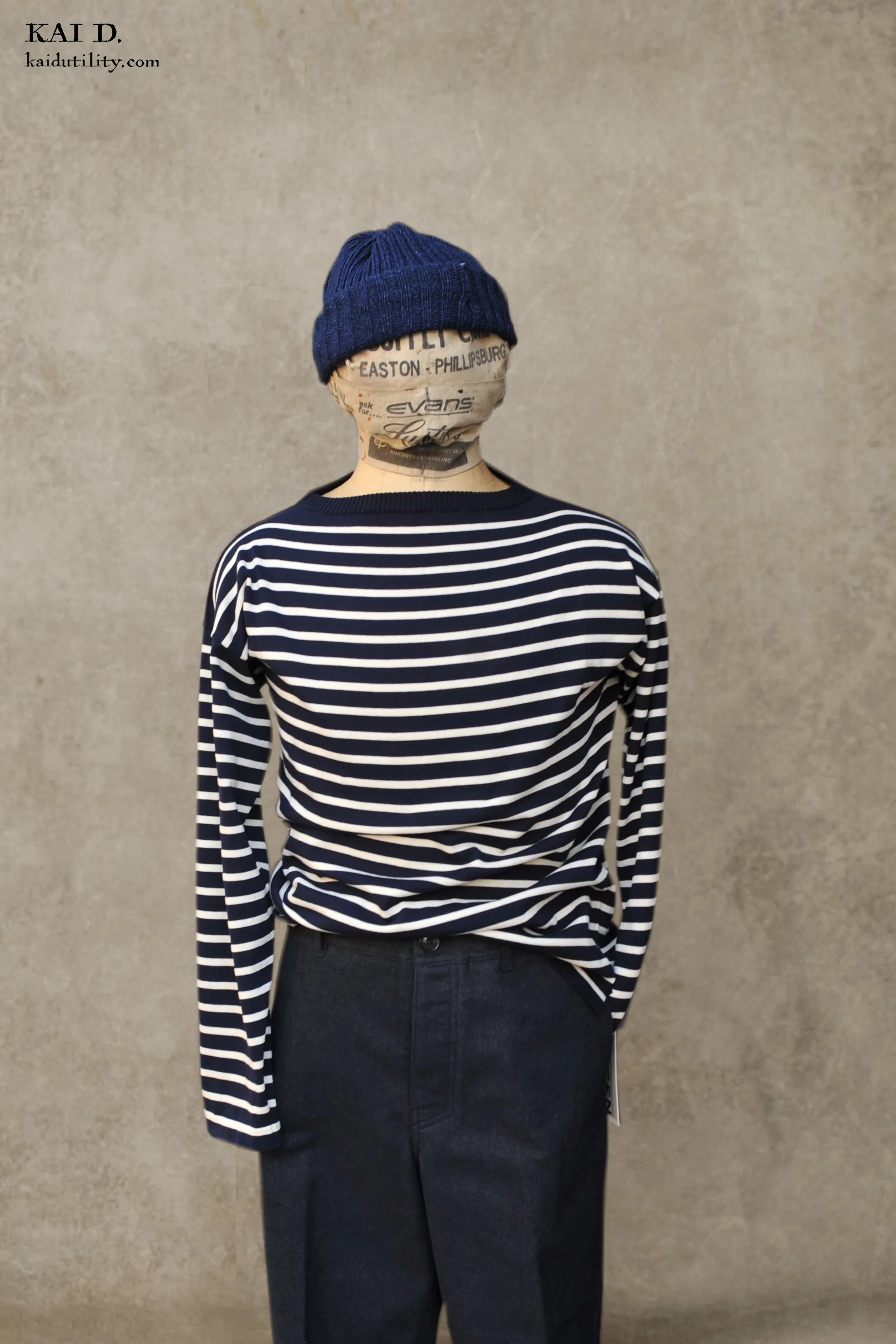 Boatsman Sweater - Marine/Off White - XS, L