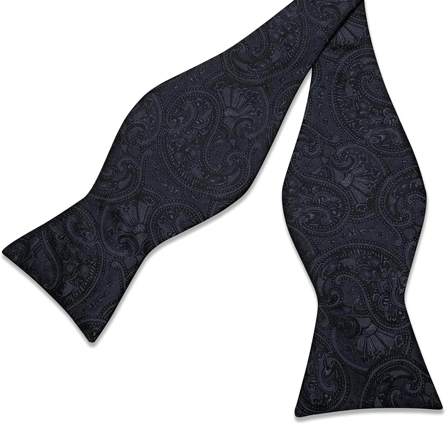 DiBanGu Silk Bow Ties for Men Striped Solid Paisley Self Bowtie and Pocket Square Cufflinks Formal Tuxedo Bowtie Set Wedding