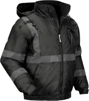 Ergodyne Unisex Adult Enhanced Visibility For Night Or Low Conditions Winter Jacket, Black, X-Large US