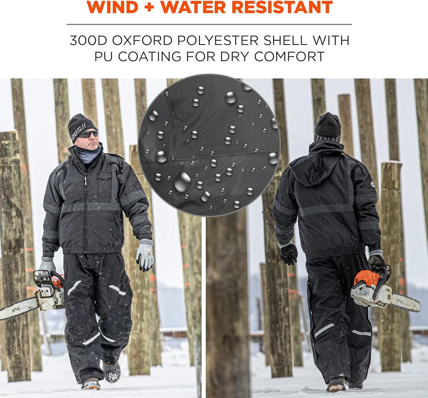 Ergodyne Unisex Adult Enhanced Visibility For Night Or Low Conditions Winter Jacket, Black, X-Large US