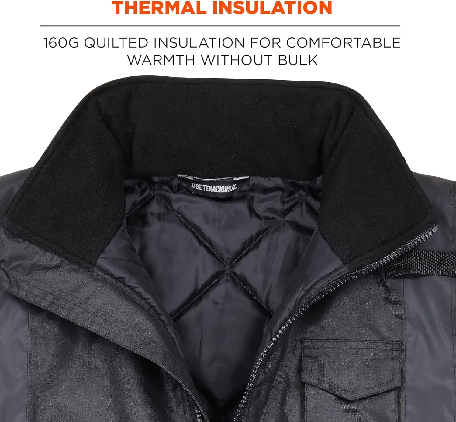 Ergodyne Unisex Adult Enhanced Visibility For Night Or Low Conditions Winter Jacket, Black, X-Large US