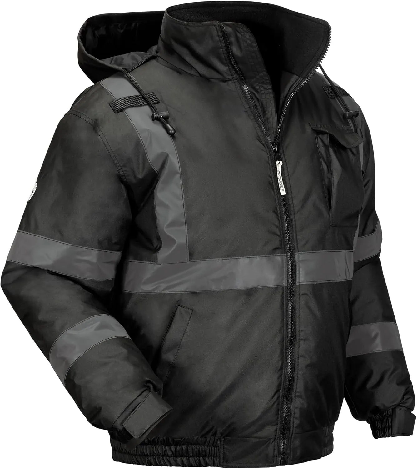 Ergodyne Unisex Adult Enhanced Visibility For Night Or Low Conditions Winter Jacket, Black, X-Large US
