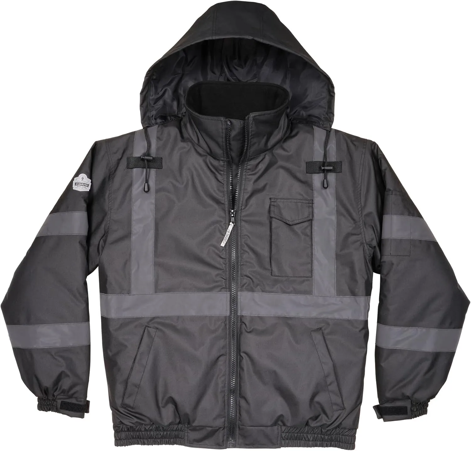 Ergodyne Unisex Adult Enhanced Visibility For Night Or Low Conditions Winter Jacket, Black, X-Large US