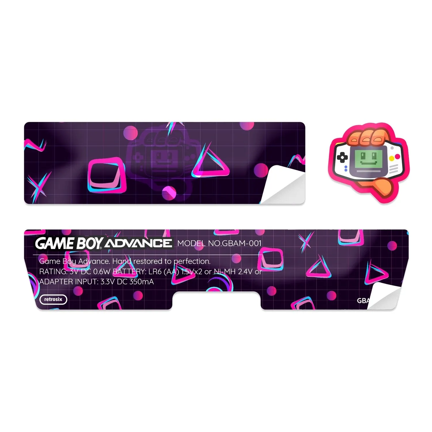 Game Boy Advance UV Printed Replacement Shell Sticker - RetroSix