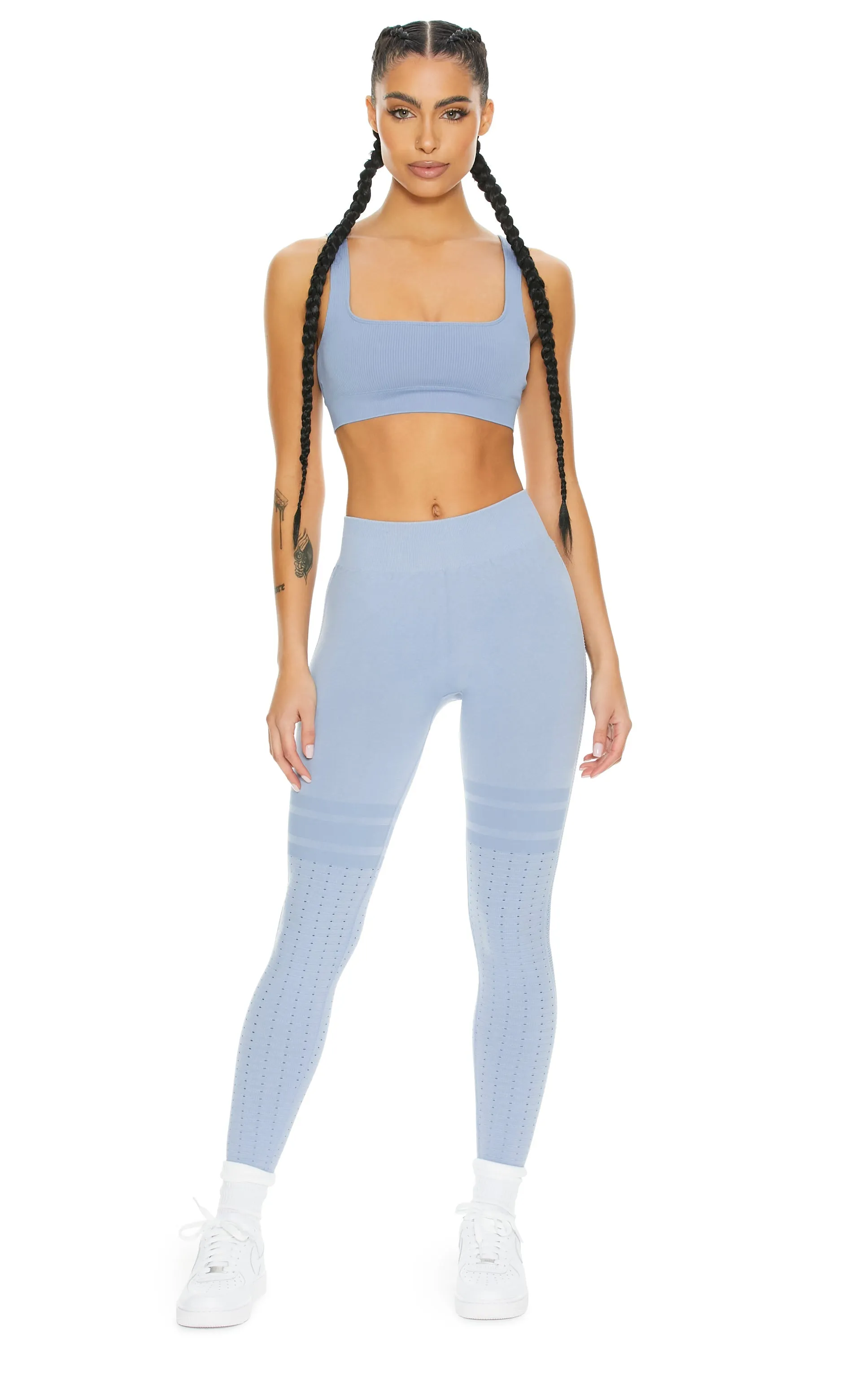Game Day Seamless Melange Leggings | Azure Melange