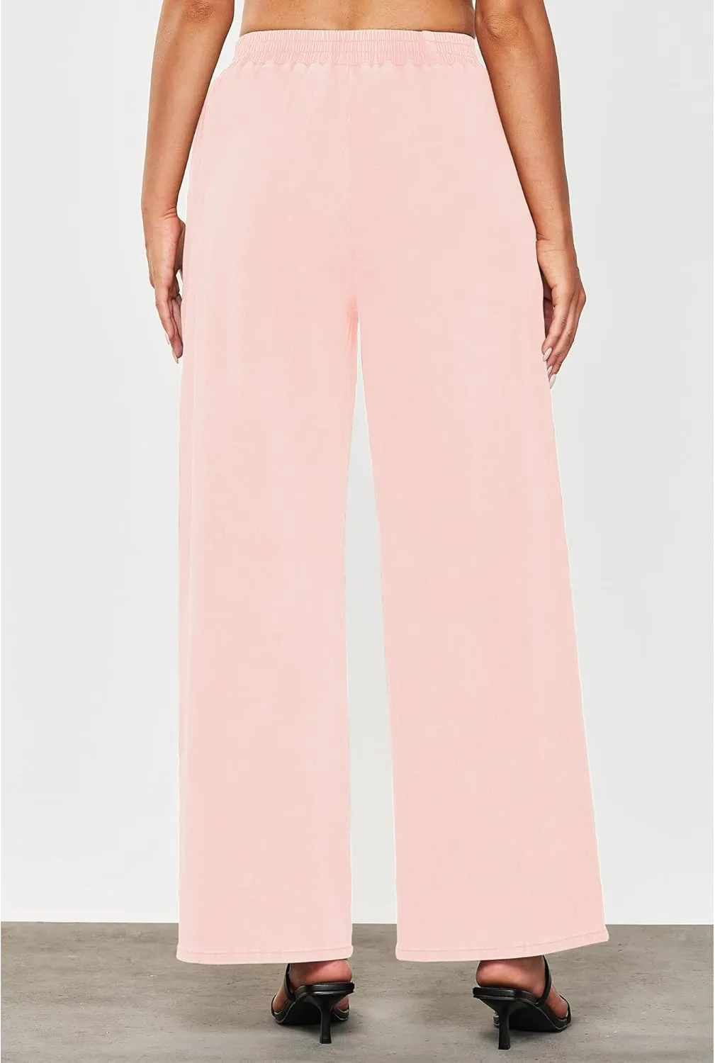 GRAPENT Wide Leg Pants Woman Pull On High Waisted Baggy Straight Leg Colored Jeans Stretch Twill Trouser Pants for Women