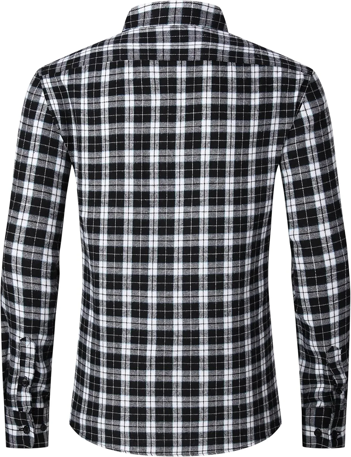 MCEDAR Mens Plaid Flannel Shirts-Long Sleeve Casual Button Down Slim Fit Outfit for Camp Hanging Out or Work