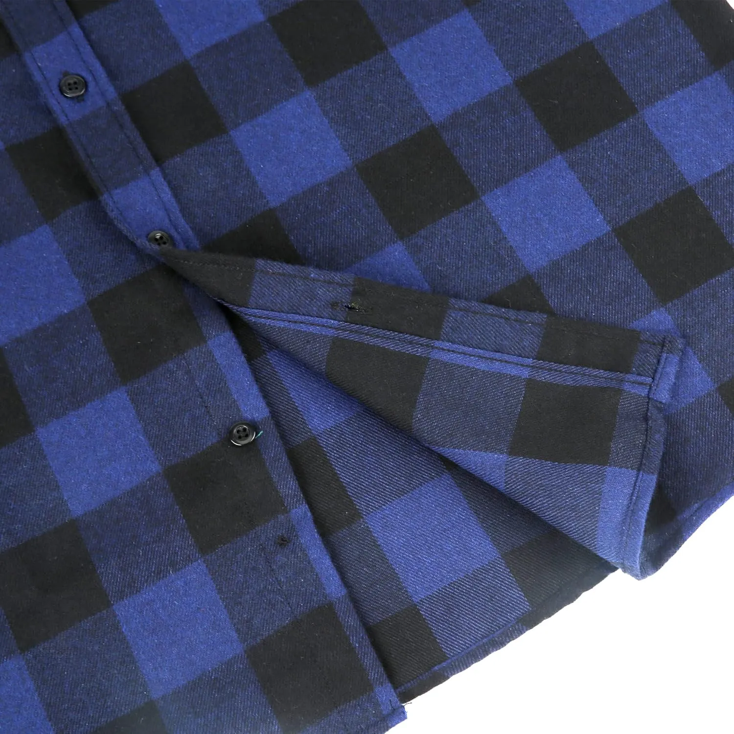 MCEDAR Mens Plaid Flannel Shirts-Long Sleeve Casual Button Down Slim Fit Outfit for Camp Hanging Out or Work