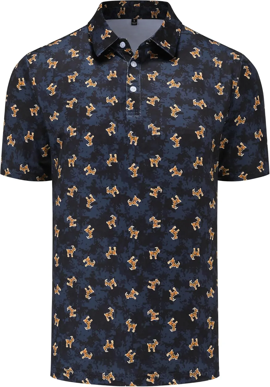 Mens Golf Polo Shirts Short Sleeve Dry Fit Performance Moisture Wicking Casual Funny Golf Polo Shirts for Men