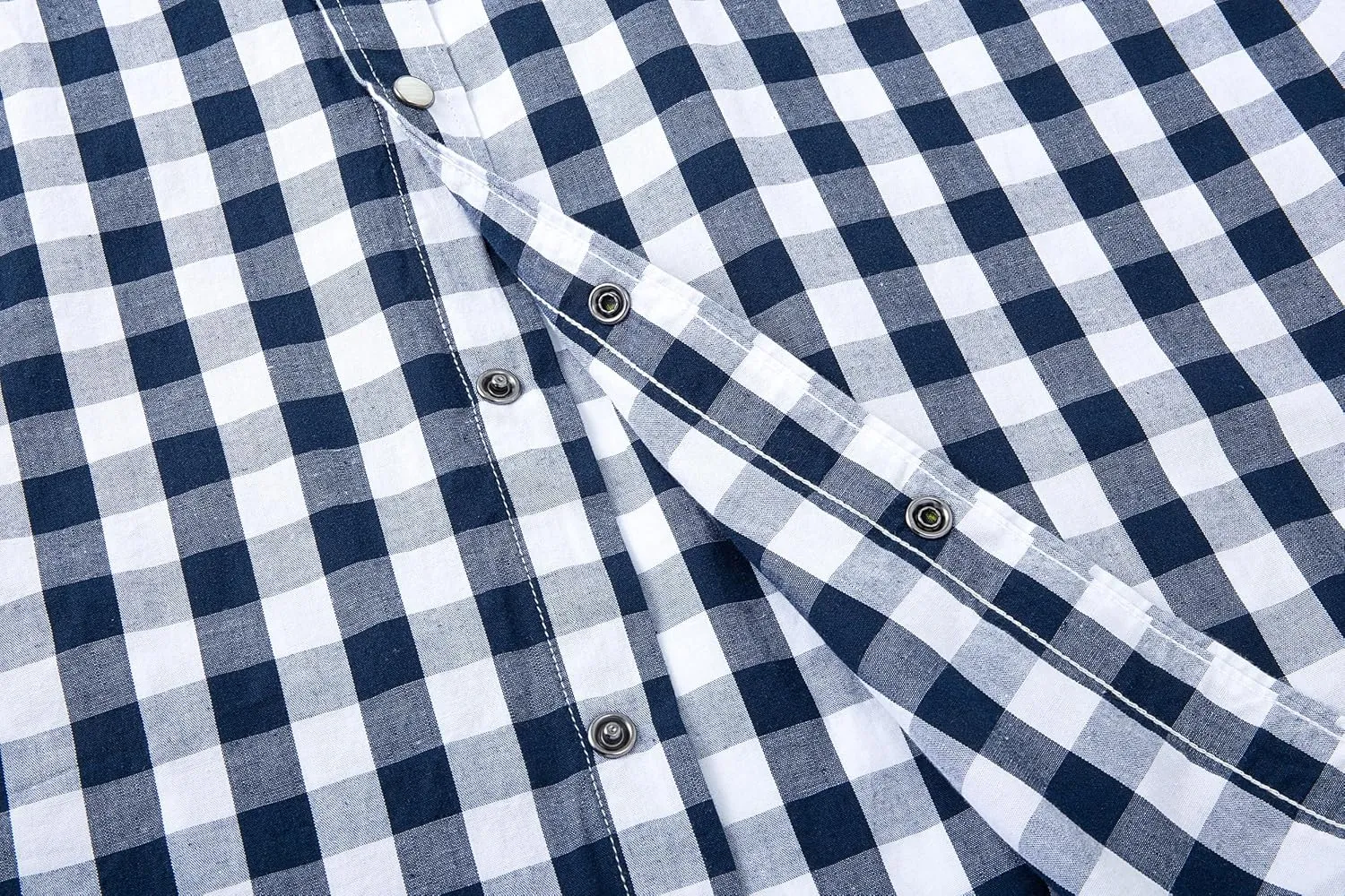Mens Short Sleeve Western Shirts with Pearl Snap Button Up Casual Regular Fit Plaid Shirts