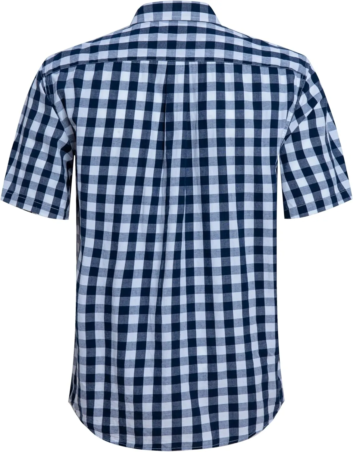 Mens Short Sleeve Western Shirts with Pearl Snap Button Up Casual Regular Fit Plaid Shirts