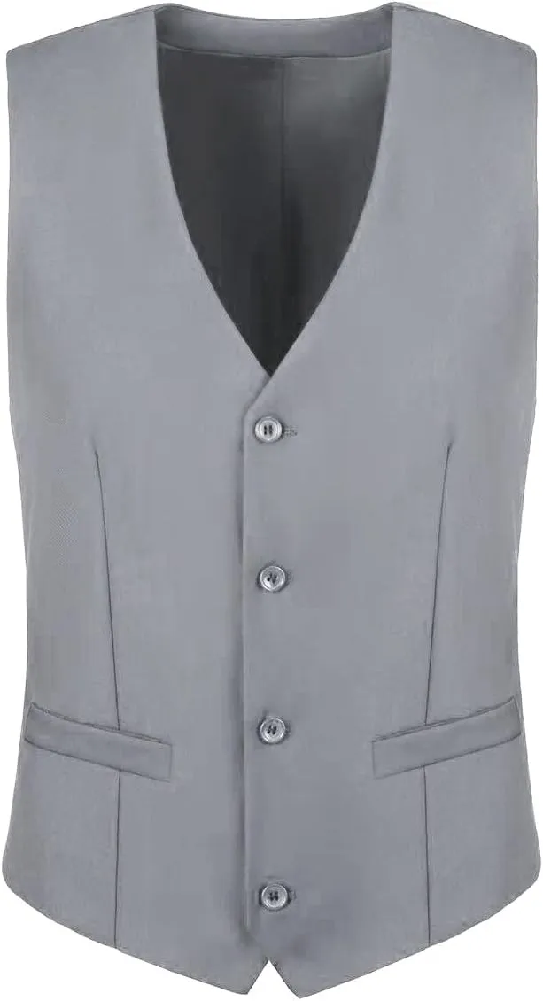Men's Suit Vest Business Formal Dress Vests for Men Solid Color Casual Wedding Tuxedo Waistcoat
