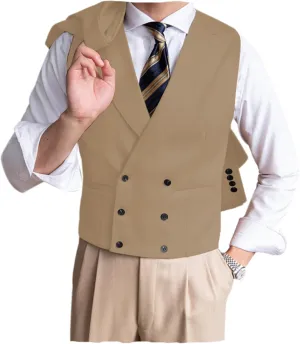 Men's V-Neck Suit Vest Solid Classic Vests Slim Fit Suits Business Dress Waistcoat