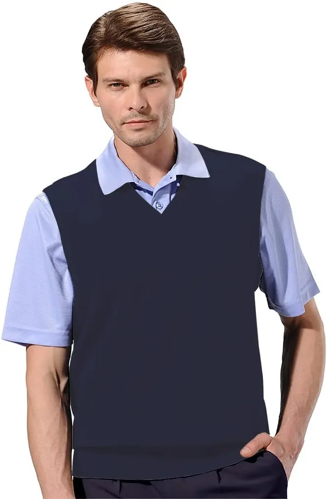 Monterey Club Men's Classic French Rib Knit V-Neck Vest #3925
