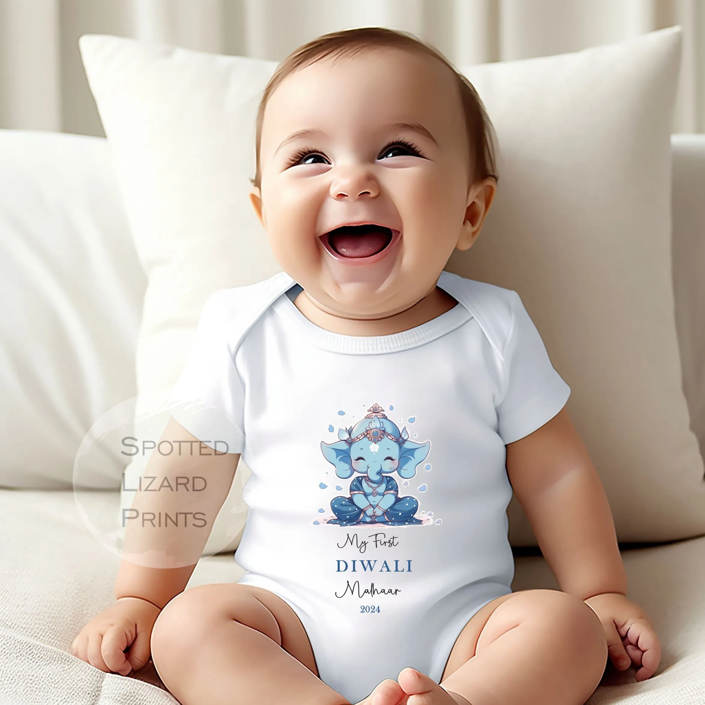 My First Diwali Personalised Baby - First Diwali sleepsuit - 1st Diwali Gift - Festival of Light Hindu Sikh Celebration - Diwali Baby Outfit