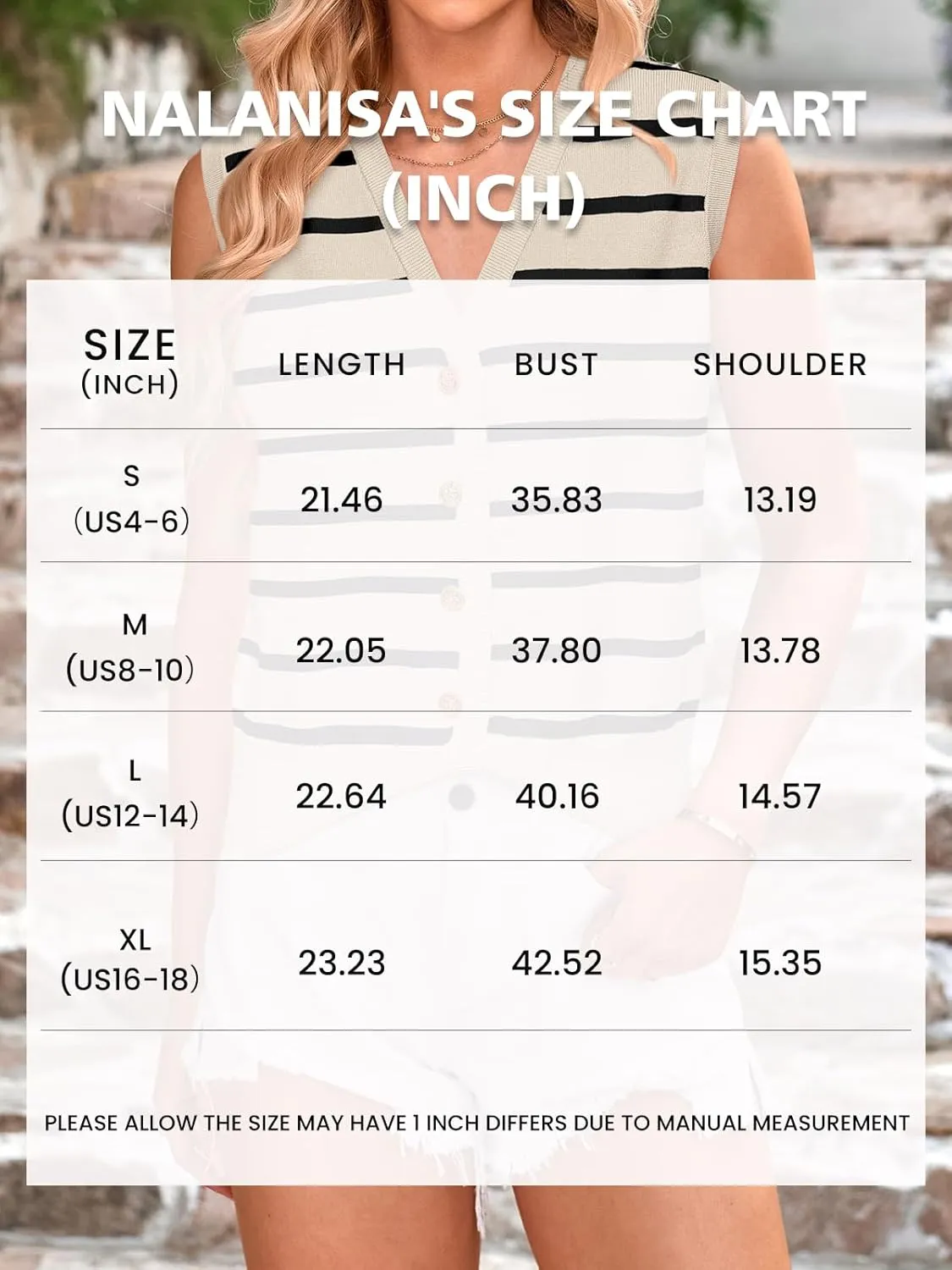 NALANISA Women's Trendy Summer Sweater Vests V Neck Sleeveless Button Up Knit Crop Tank Tops 2025 Y2k Shirts Spring Outfits