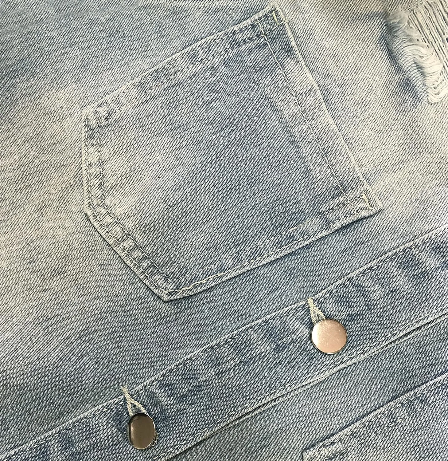 SeNight Women's Jean Jacket Long Sleeve Classic Distressed Fray Hem Tassels Denim Trucker Jackets