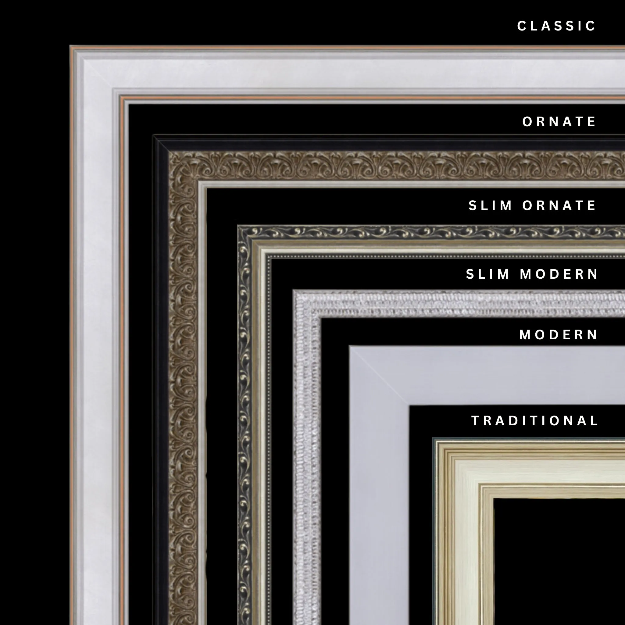 Silver 47x12 Picture Frame Ornate Traditional Classic Antique