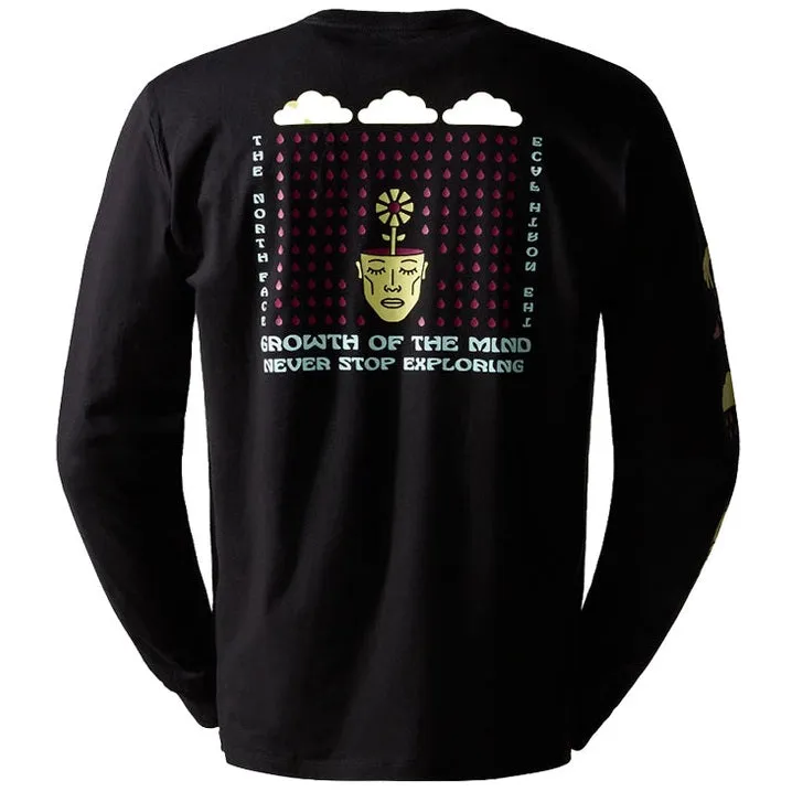 The North Face Mens Long Sleeve Brand Proud T Shirt Black Snow