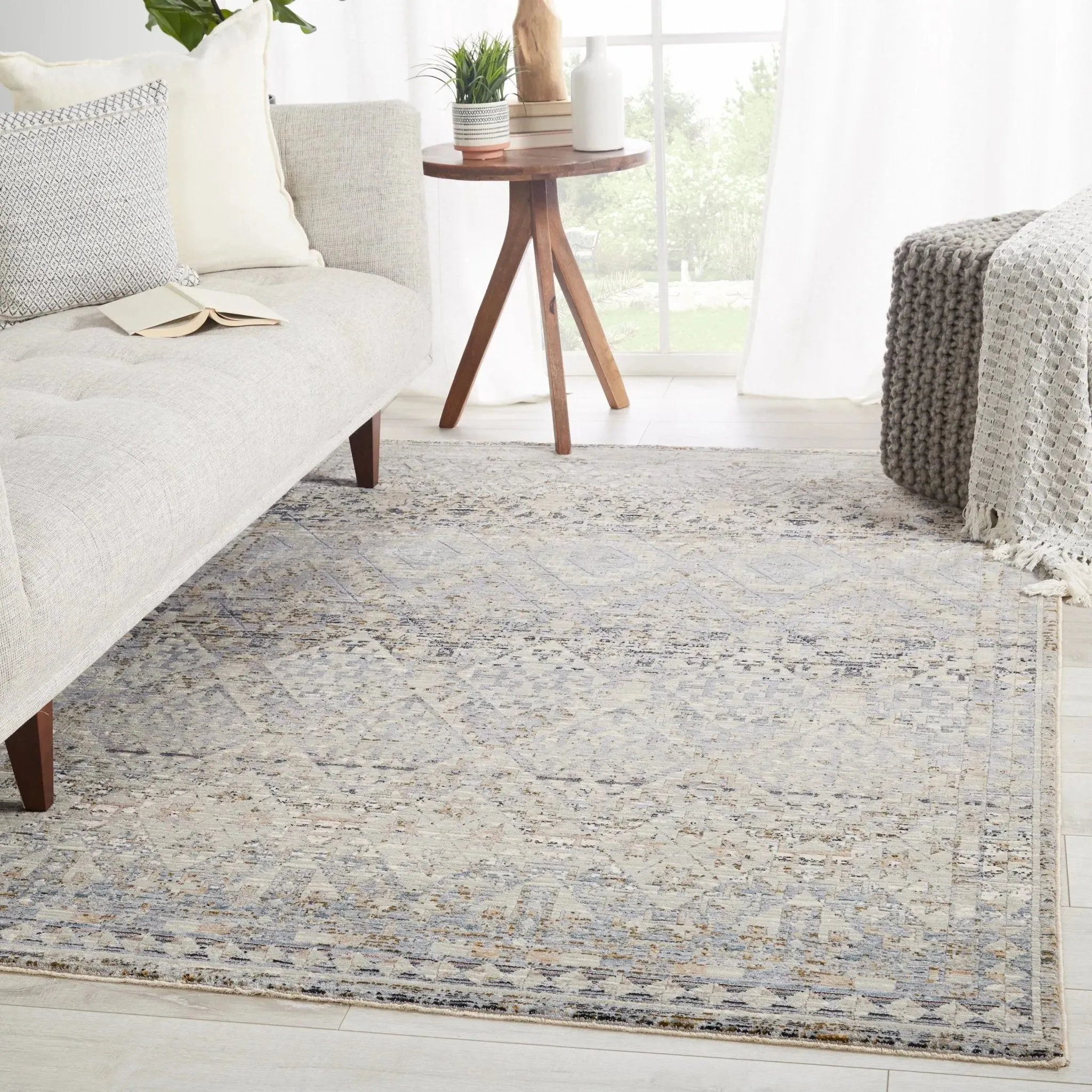 Valentia VLN06 Cashel Gray/Dark Blue Rug