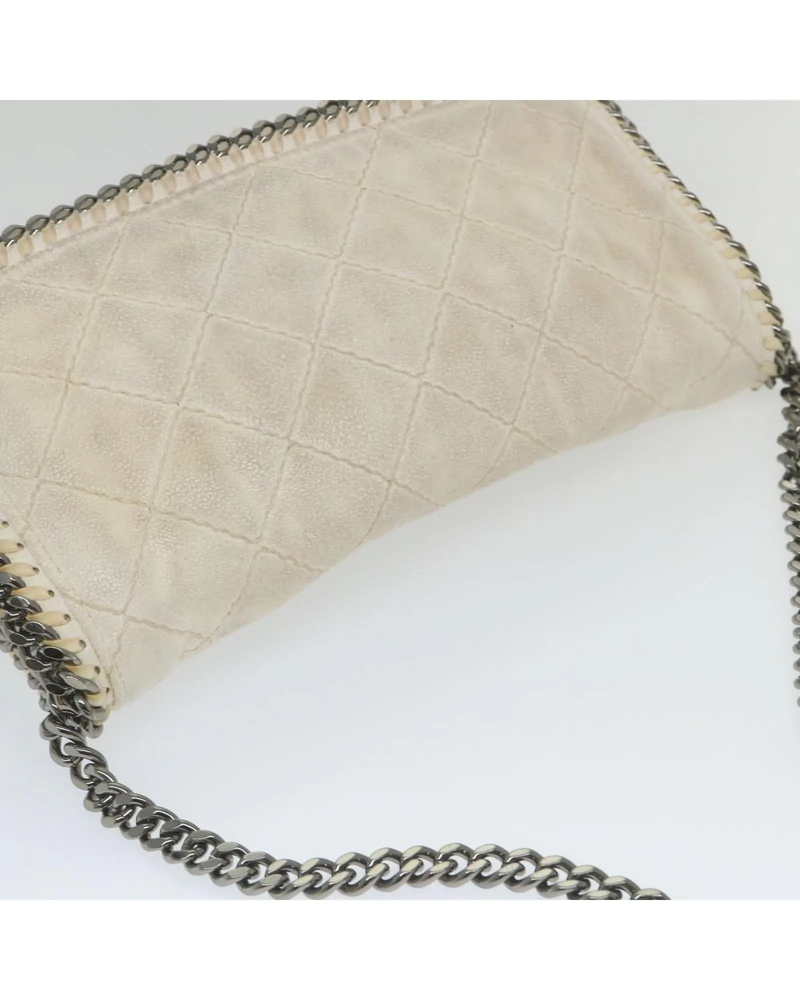 White Polyester Chain Shoulder Bag
