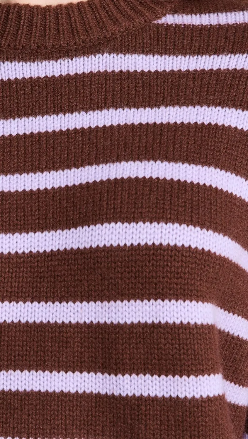 White   Warren Women's Cashmere Blend Striped Crewneck