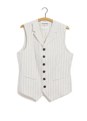 WILLIAM | Classic Lapel Waistcoat | Ecru Pin