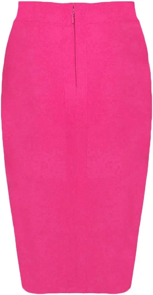 Women's High Waist Knee Length Bandage Pencil Skirt