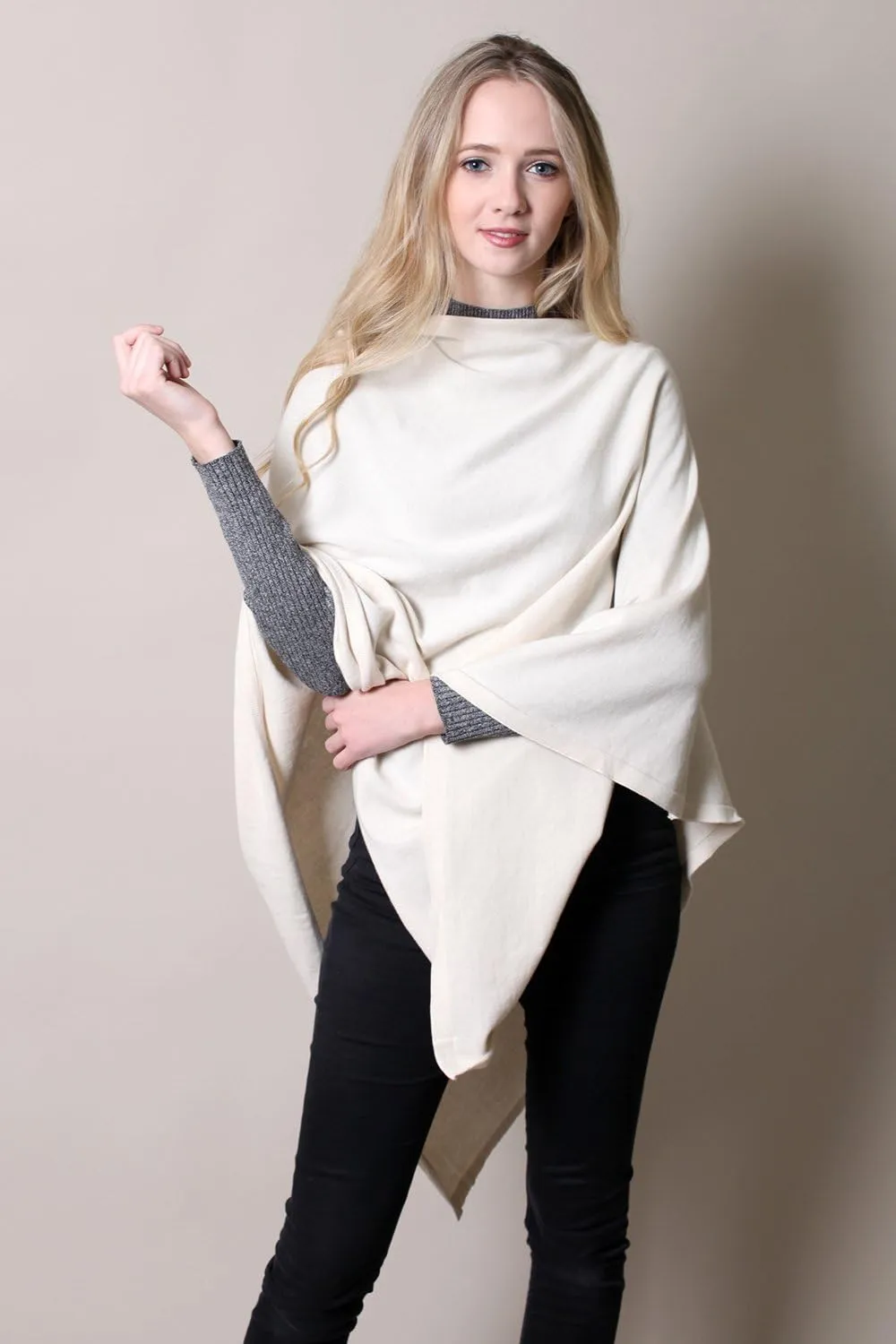 Women's Sweater Knit Poncho Pullover Wrap Organic Cotton - Loving Thread