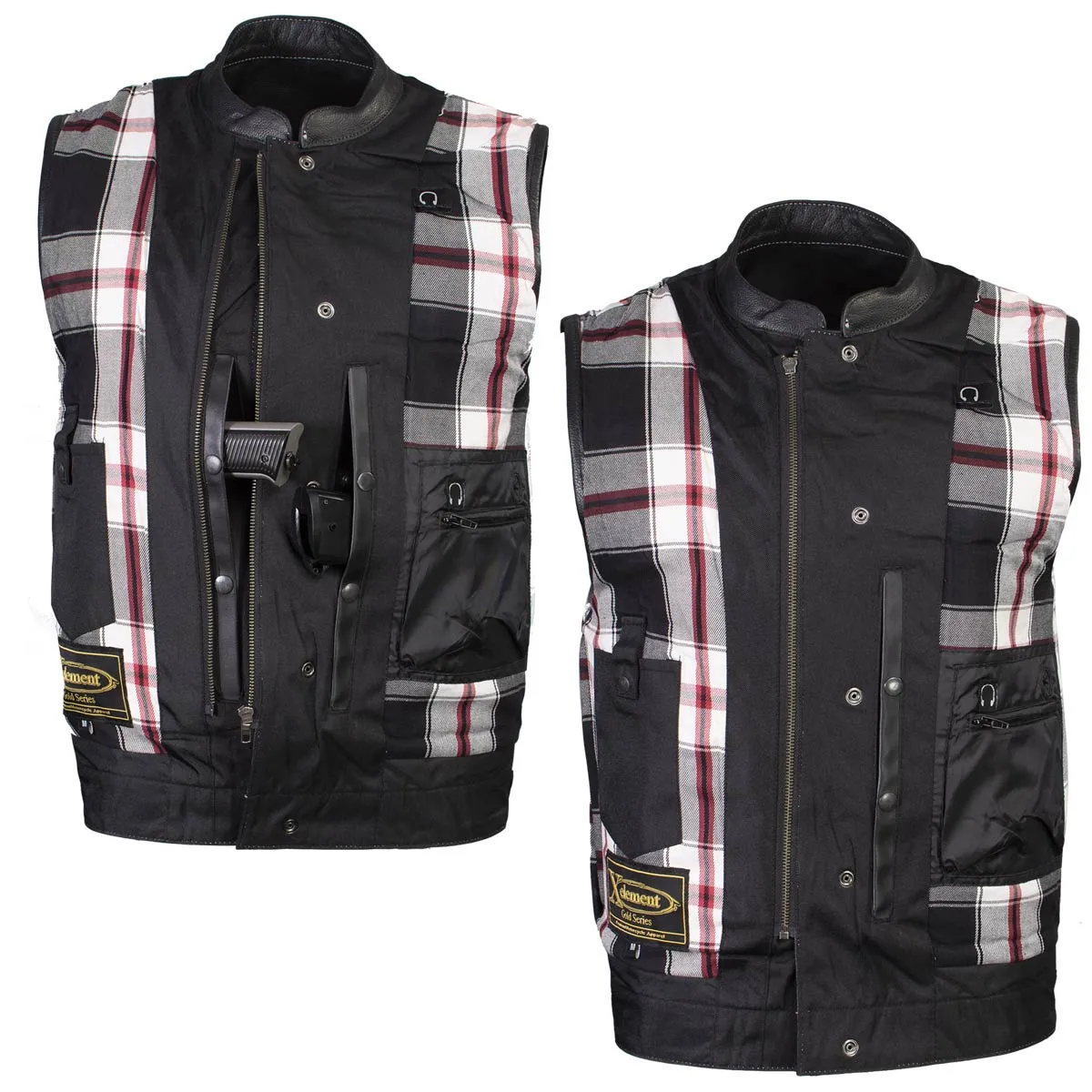 Xelement ‘Gold Series’ XS13004 Men's 'Dagger’ Black Leather Motorcycle